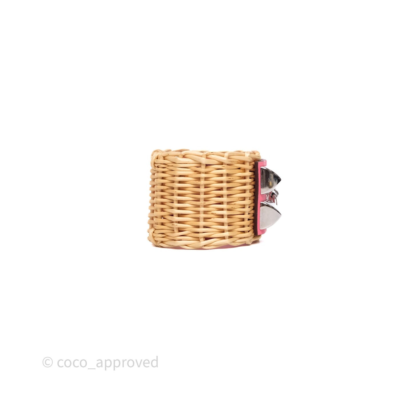 Hermès Medor Picnic Cuff Bracelet Rose Azalée Palladium Hardware