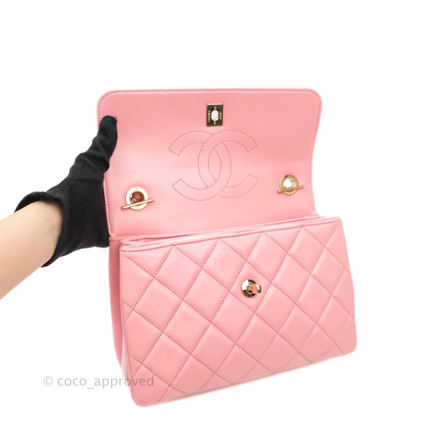 Chanel Quilted Trendy CC Small Pink Lambskin Gold Hardware