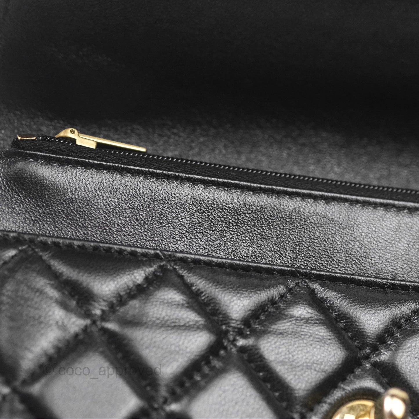 Chanel Quilted Dynasty Wallet on Chain WOC Black Shiny Lambskin Gold Hardware