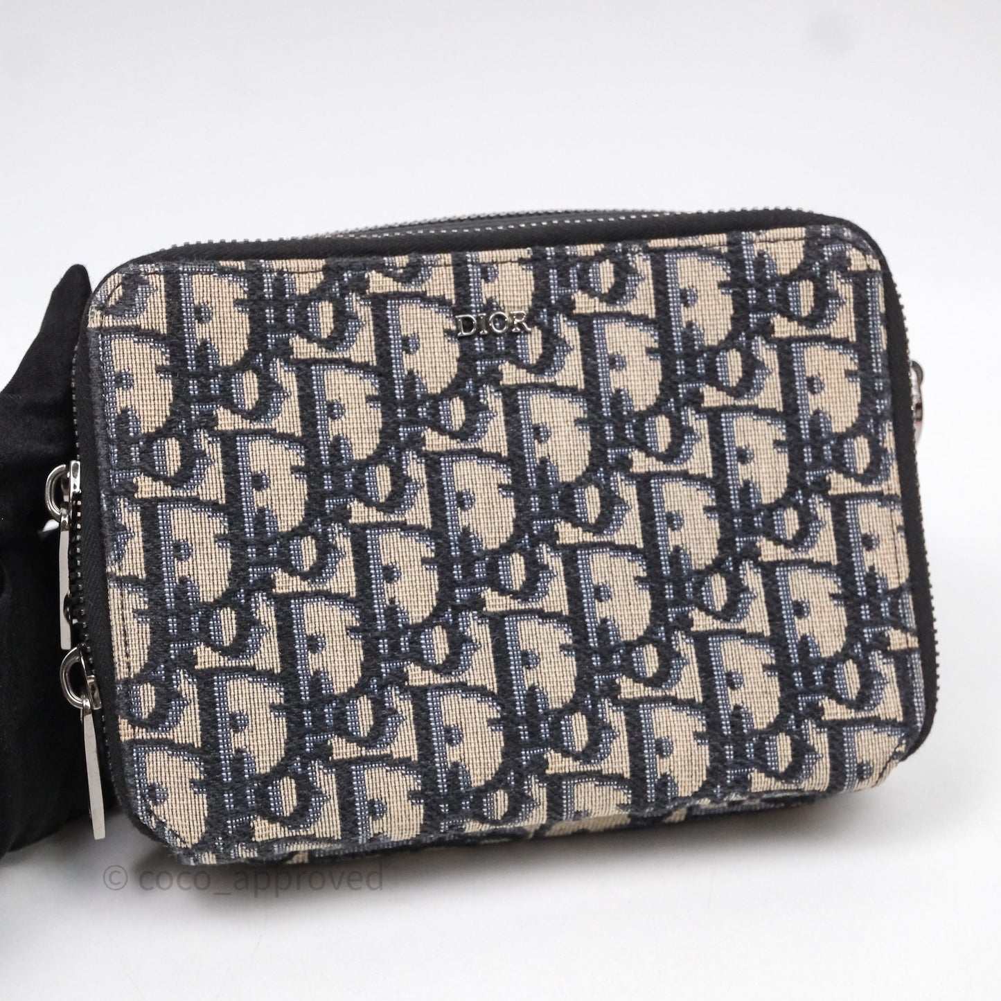 Dior Men's Crossbody Pouch Bag Blue Oblique Canvas