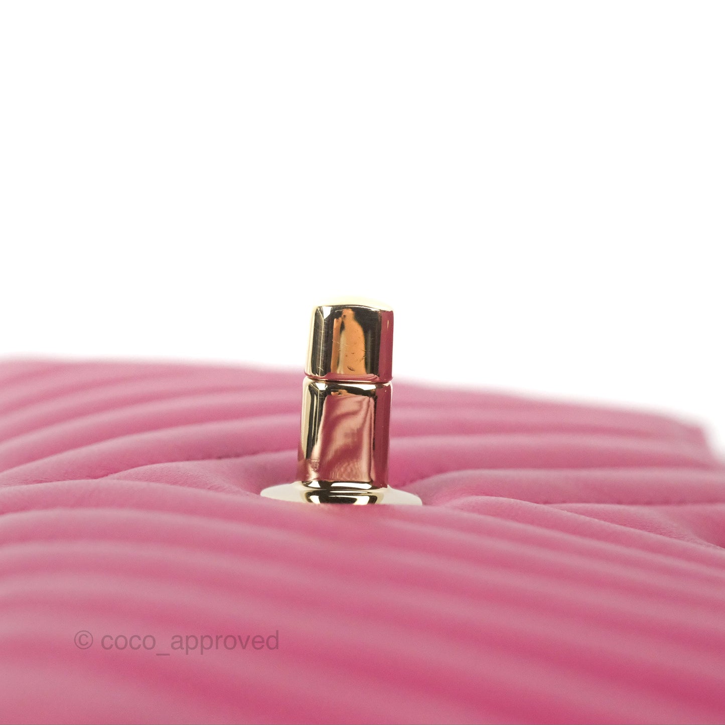 Chanel Medium Classic Flap Chevron Plum Pink Lambskin Gold Hardware