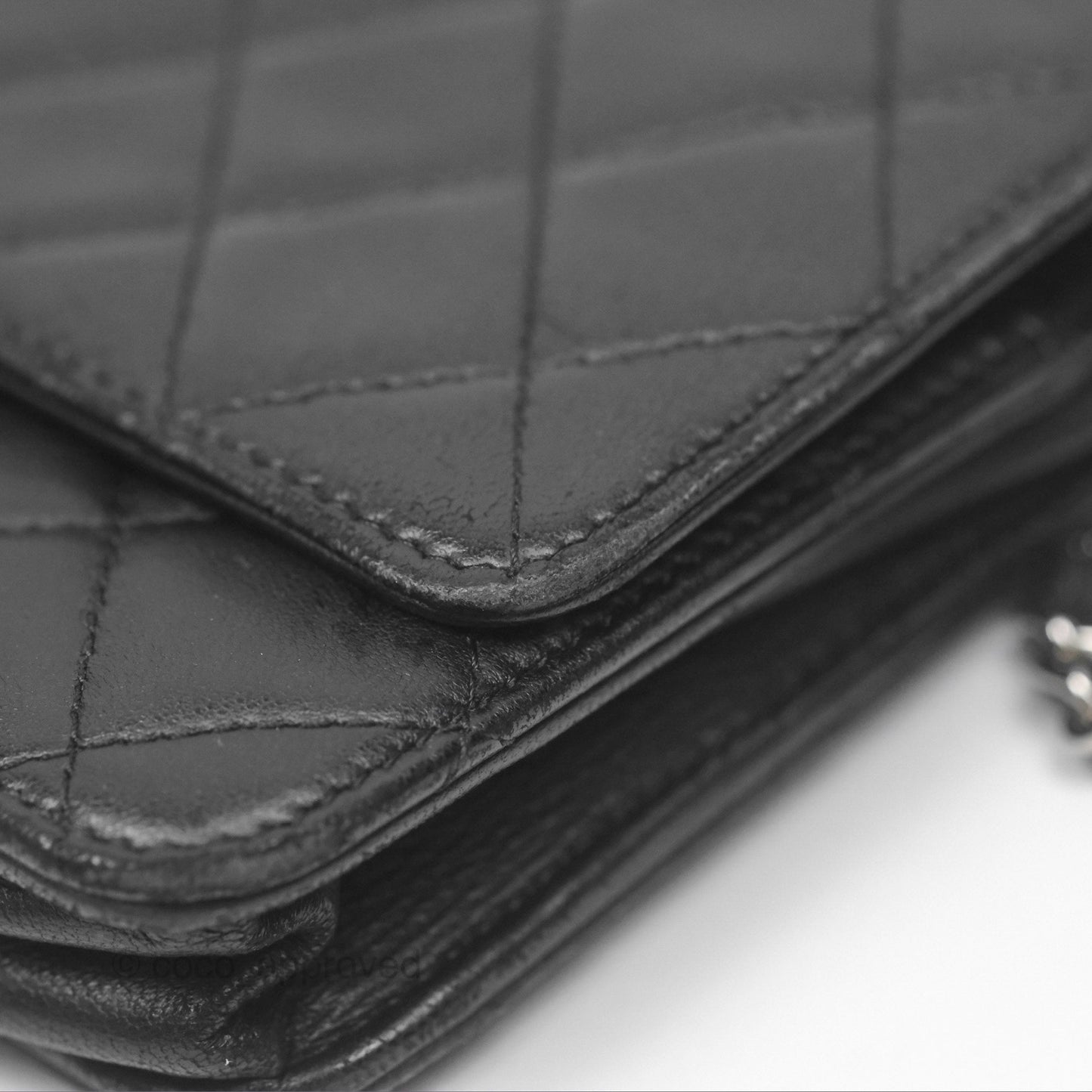 Chanel Quilted Wallet on Chain WOC Black Lambskin Palladium Hardware
