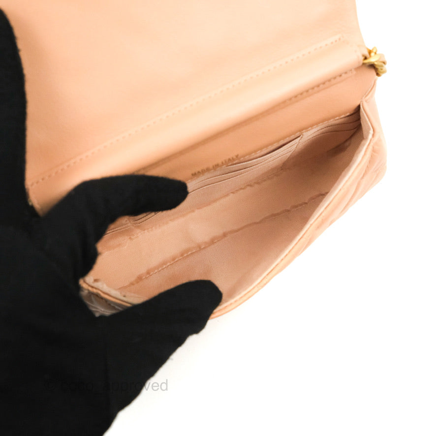 Chanel Clutch with Chain Beige Pink Calfskin Aged Gold Hardware