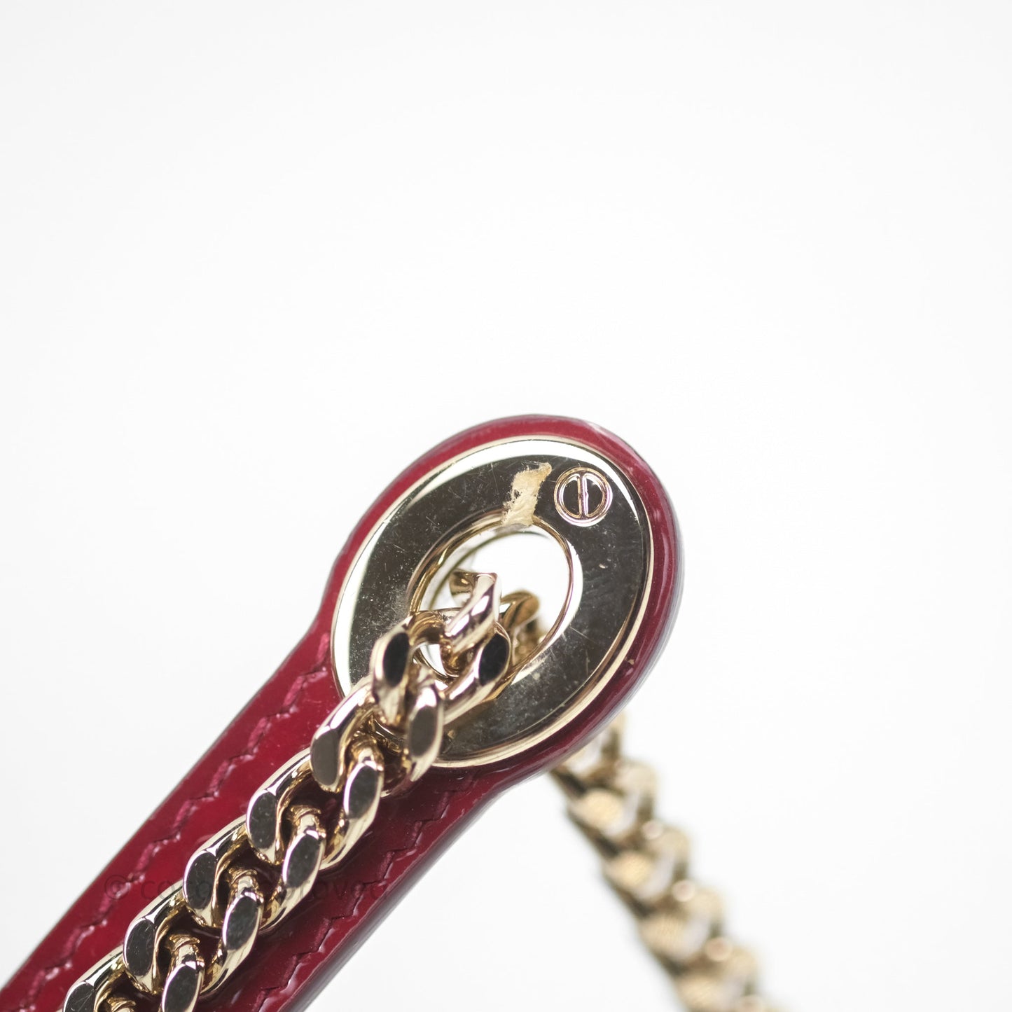 Christian Dior Mini Lady Dior Red Patent Cannage Gold Hardware