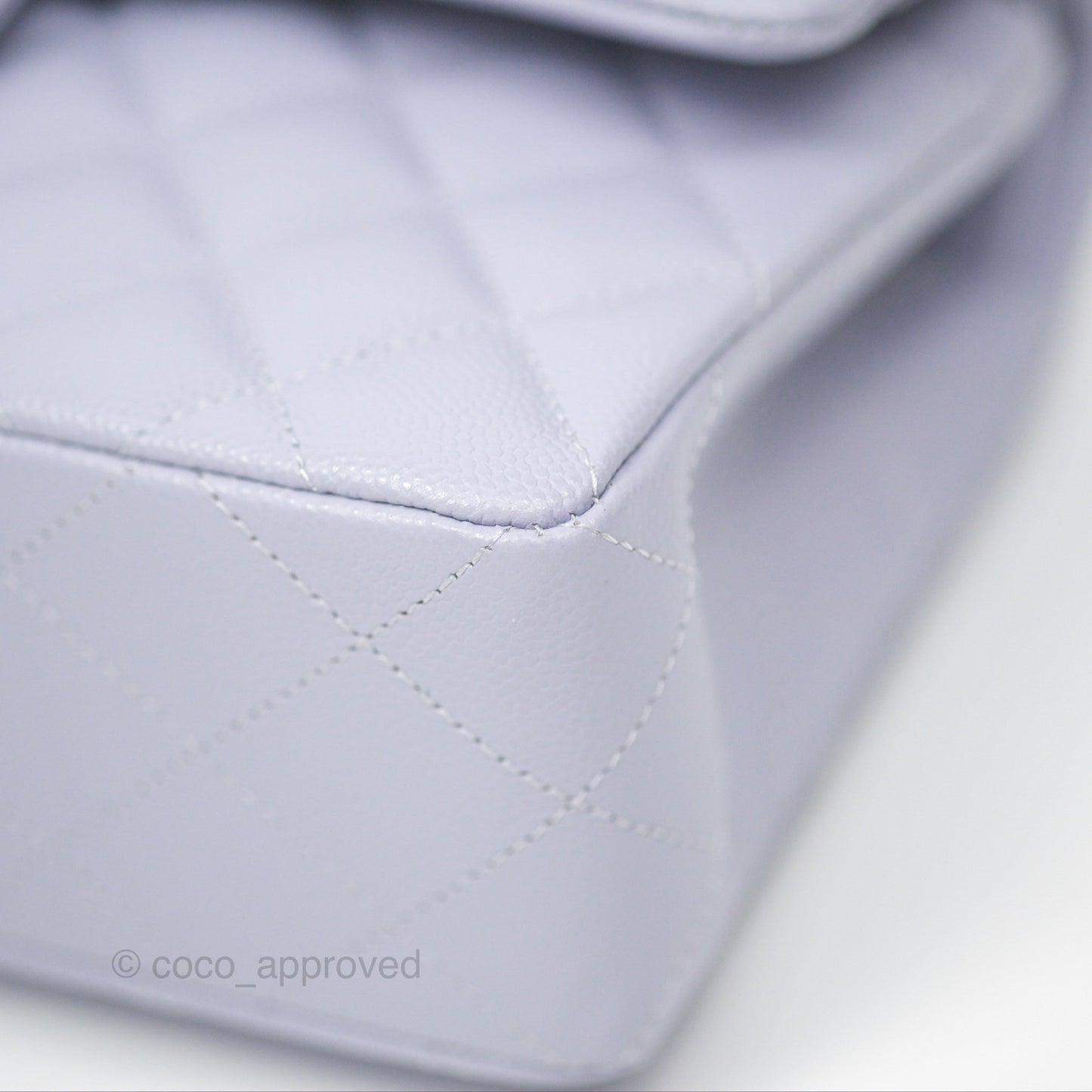 Chanel Small Classic Quilted Flap Lilac Caviar Silver Hardware 21K