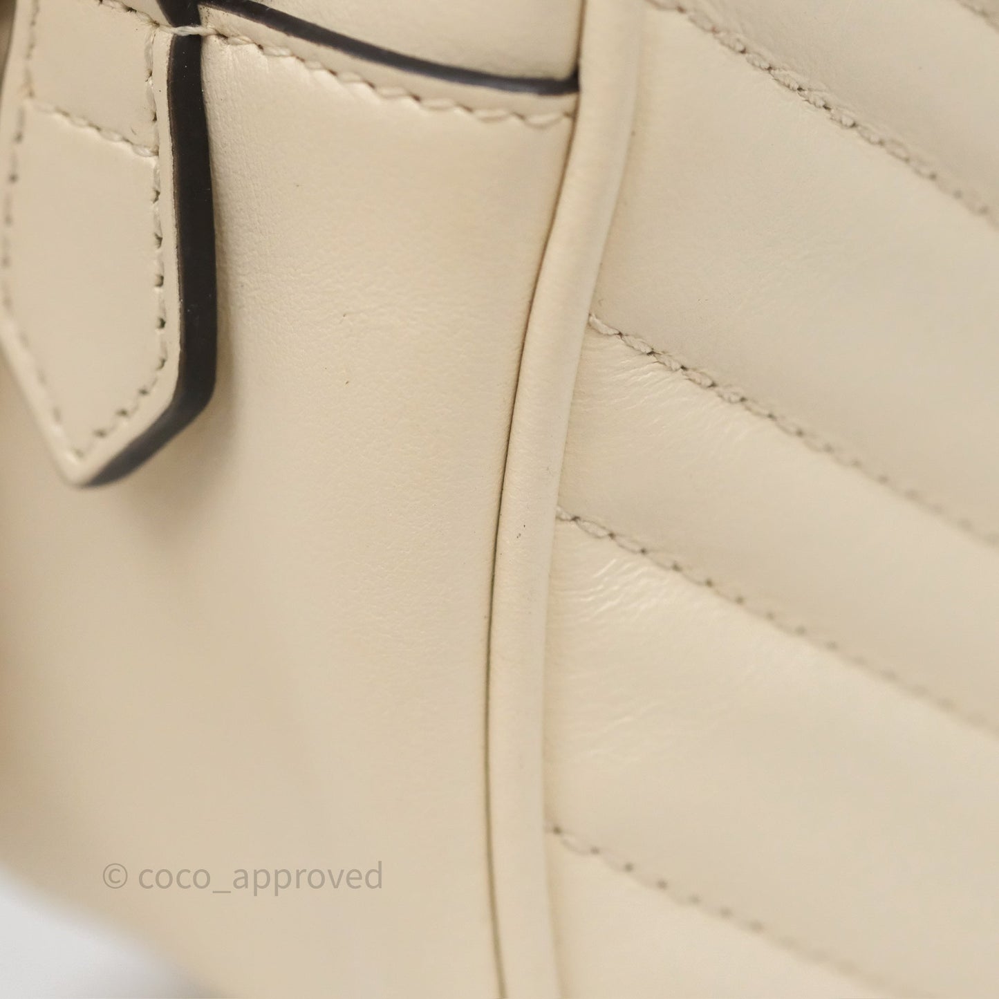 Gucci Small GG Marmont Camera Bag White Calfskin Gold Hardware