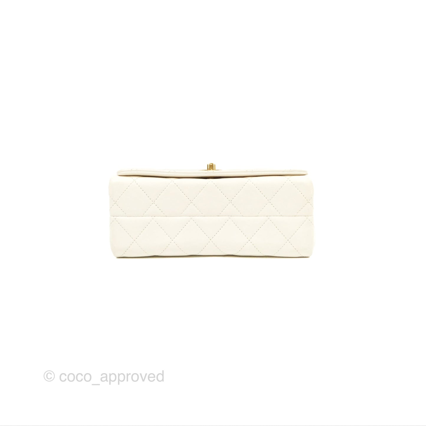 Chanel Mini Flap Bag with Enamel Charm Chain White Lambskin Gold Hardware