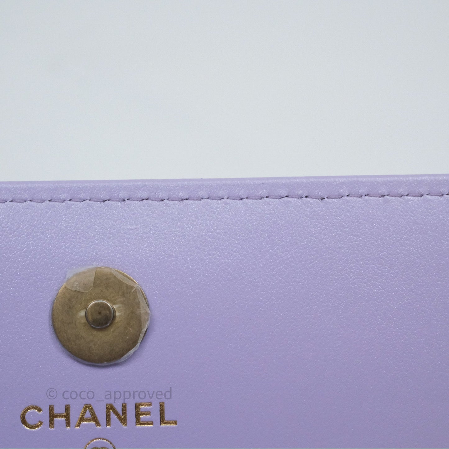Chanel Quilted Phone Holder with Chain Metallic Rainbow Lambskin Aged Gold Hardware 24C