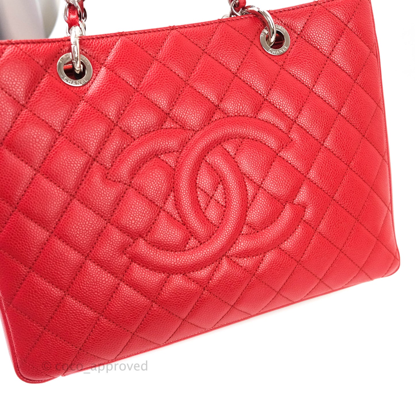 Chanel GST Red Caviar Silver Hardware