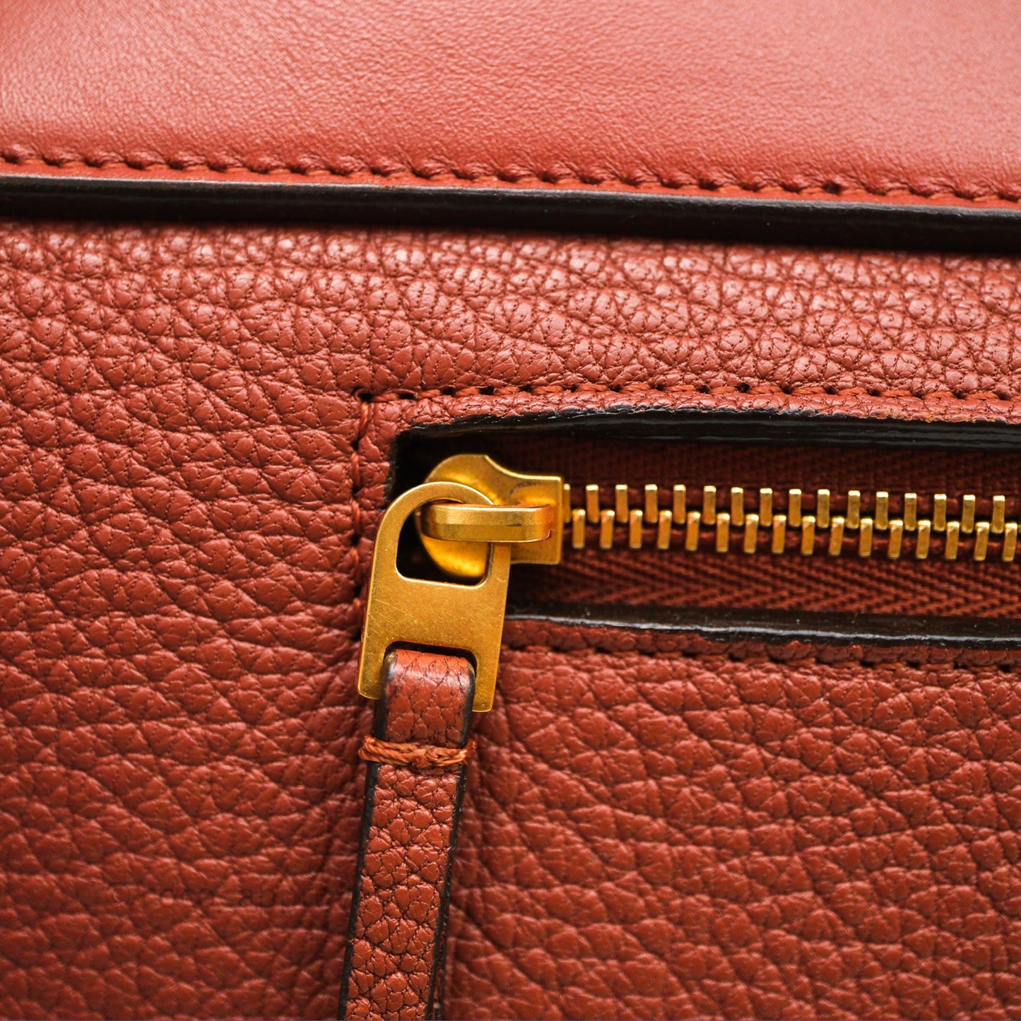 Celine Mini Belt Bag Brick Red Grained Goatskin Gold Hardware