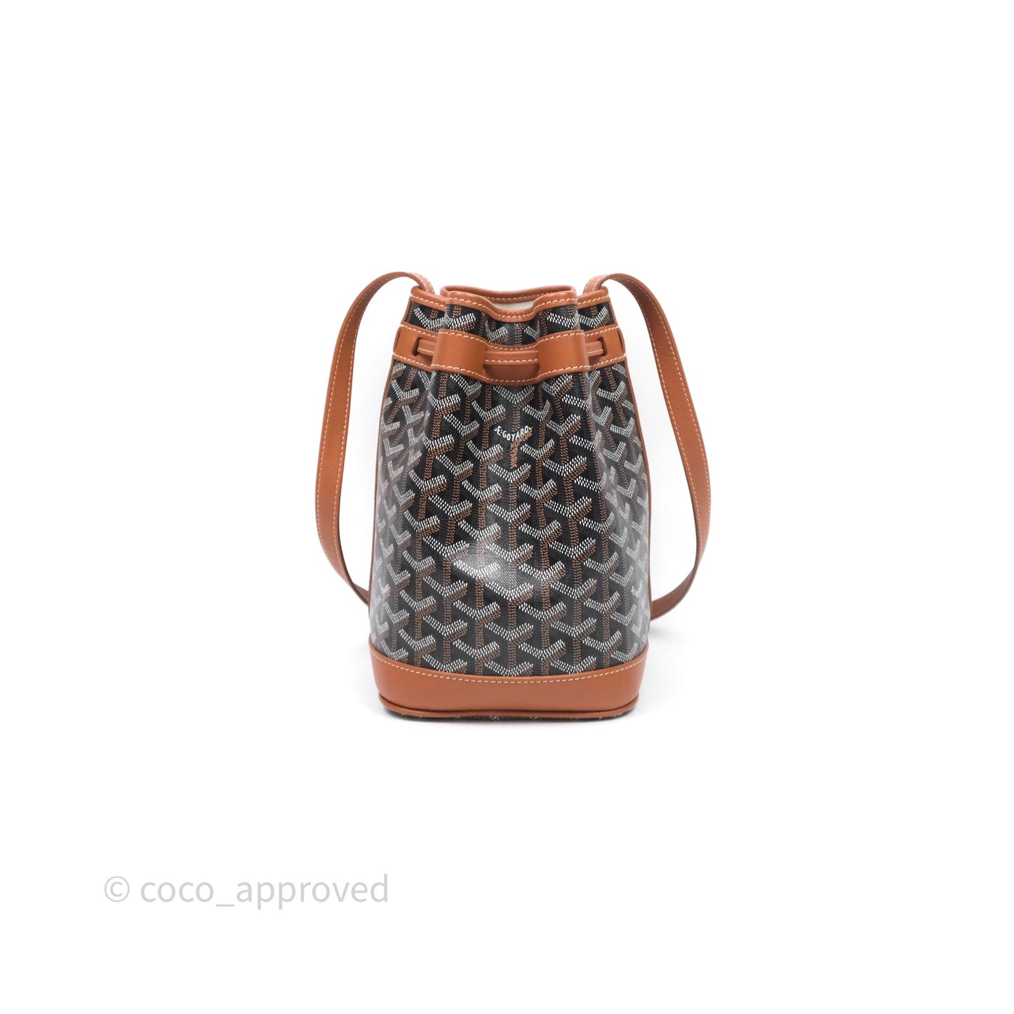 Goyard Petit Flot Bucket Bag Black & Tan Goyardine