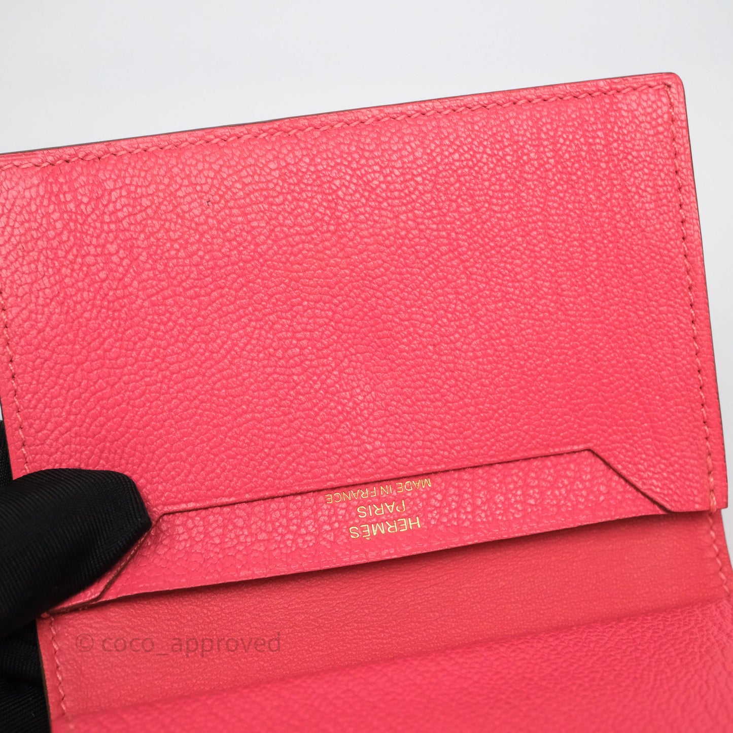 Hermès Bearn Mini Wallet Rose Lipstick U5 Chevre Mysore Gold Hardware