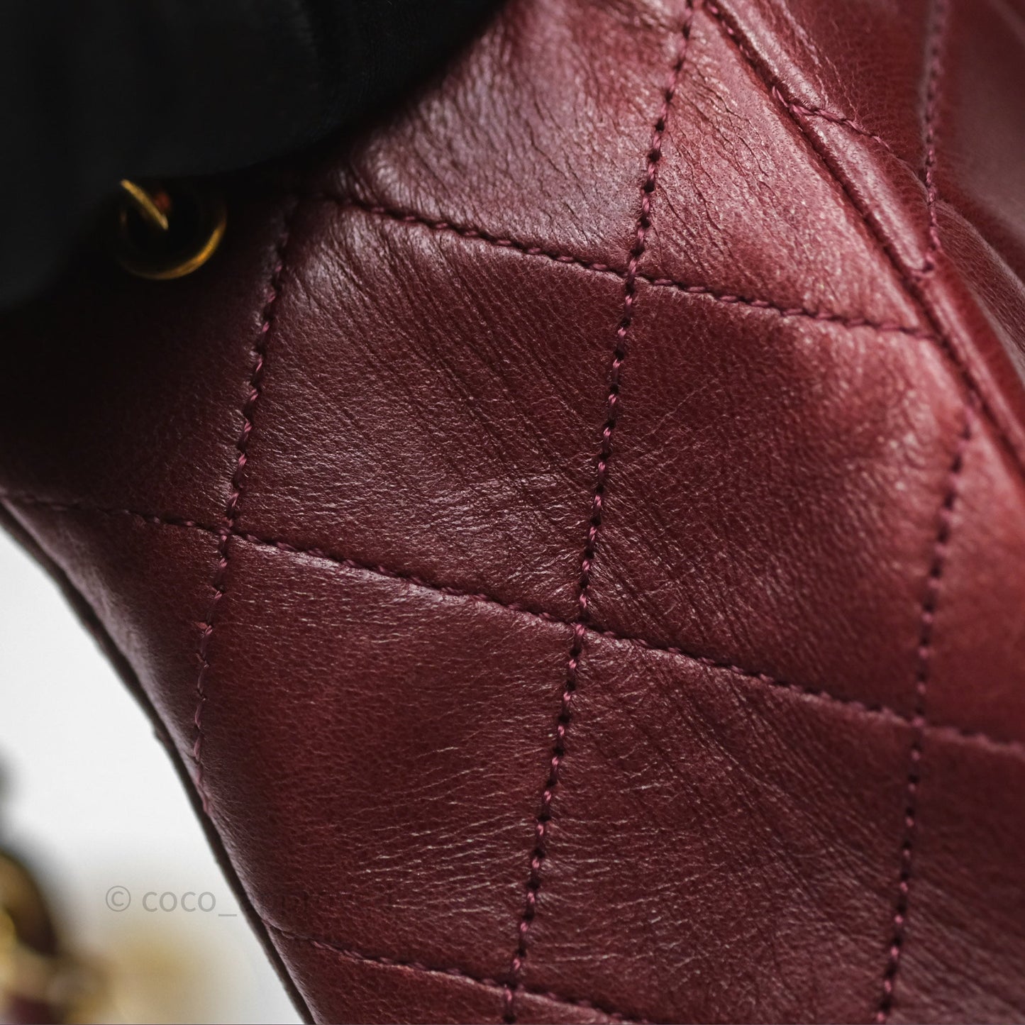 Chanel Vintage Mini Square Burgundy Lambskin 24K Gold Hardware