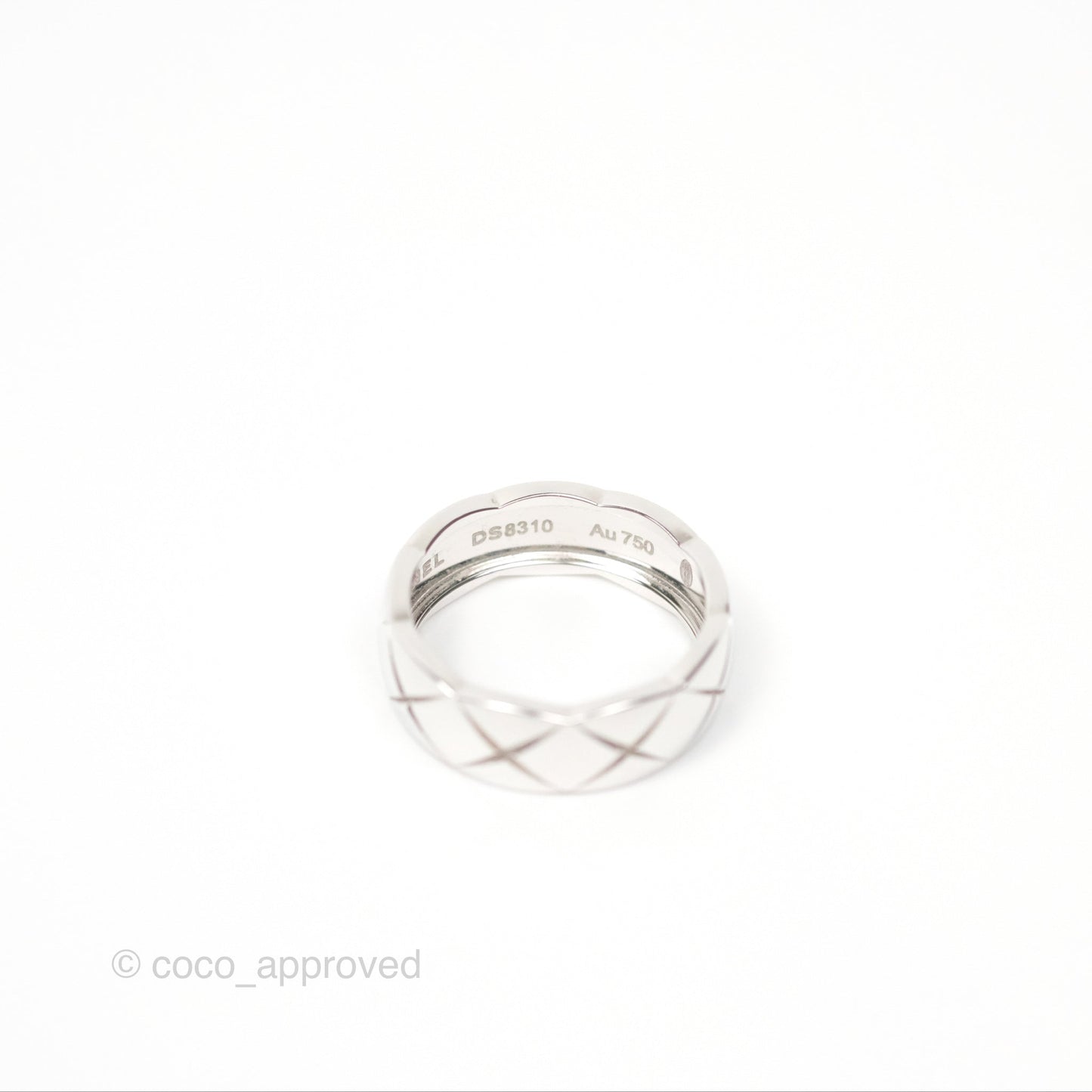 Chanel Coco Crush Ring Small Version 18K White Gold Size 53