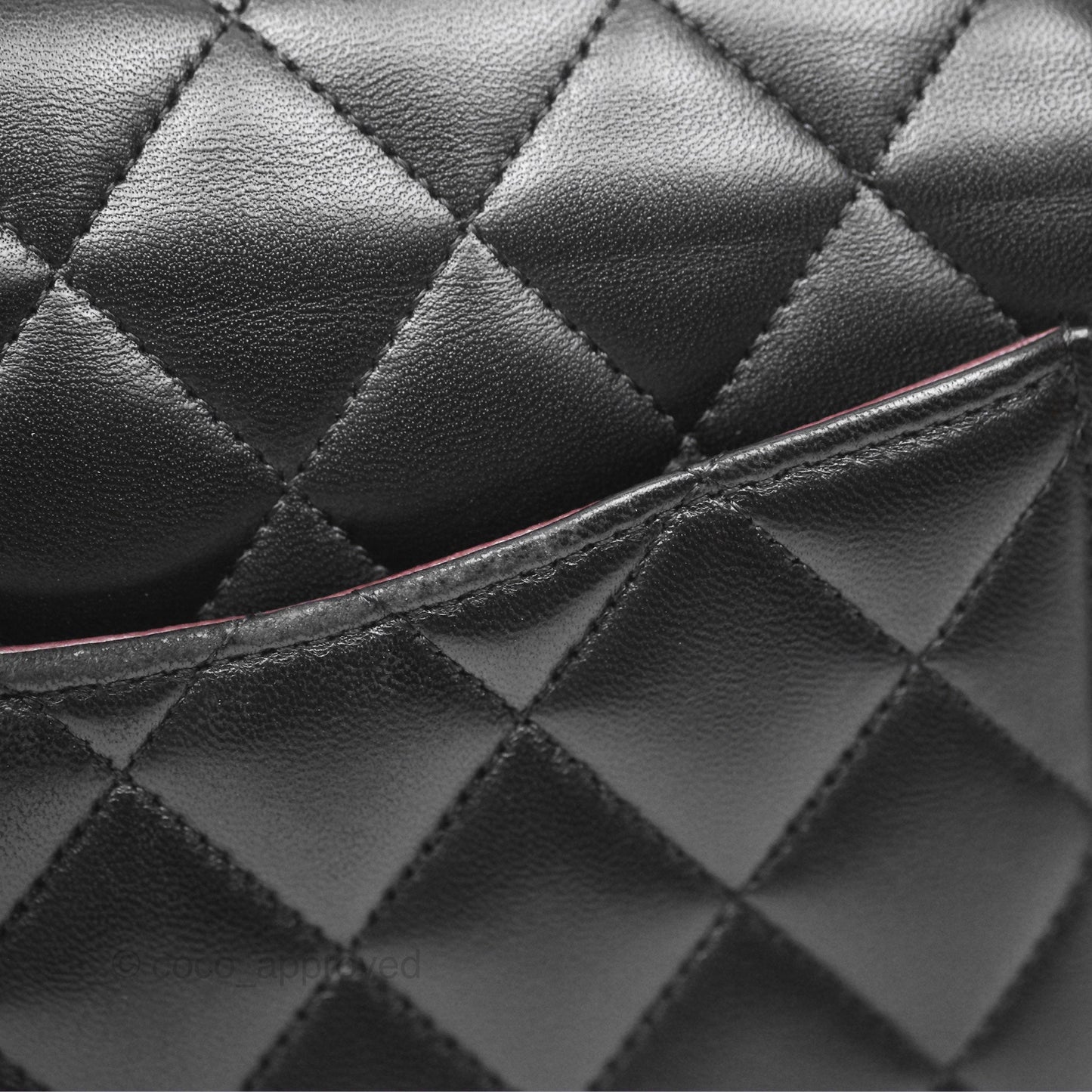 Chanel M/L Medium Classic Flap Quilted Black Lambskin Silver Hardware