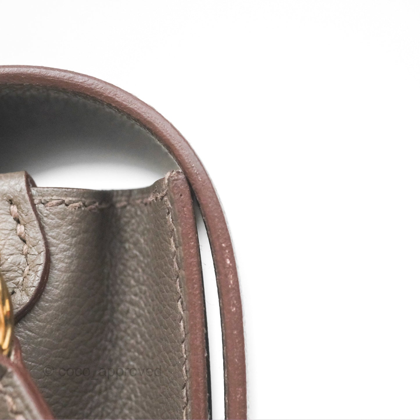 Hermès Roulis Mini 18 Gris Etain 8F Evercolor Gold Hardware