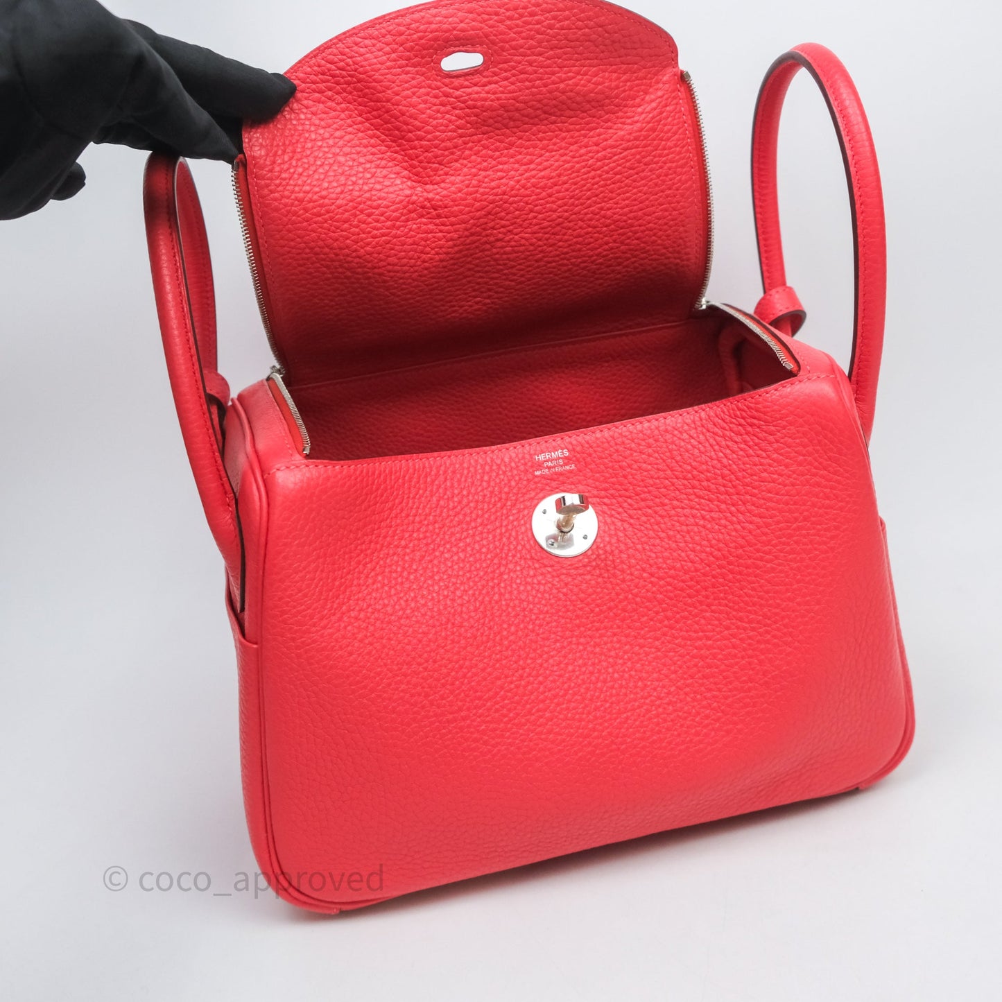 Hermes Lindy 26 Clemence Rouge Palladium Hardware