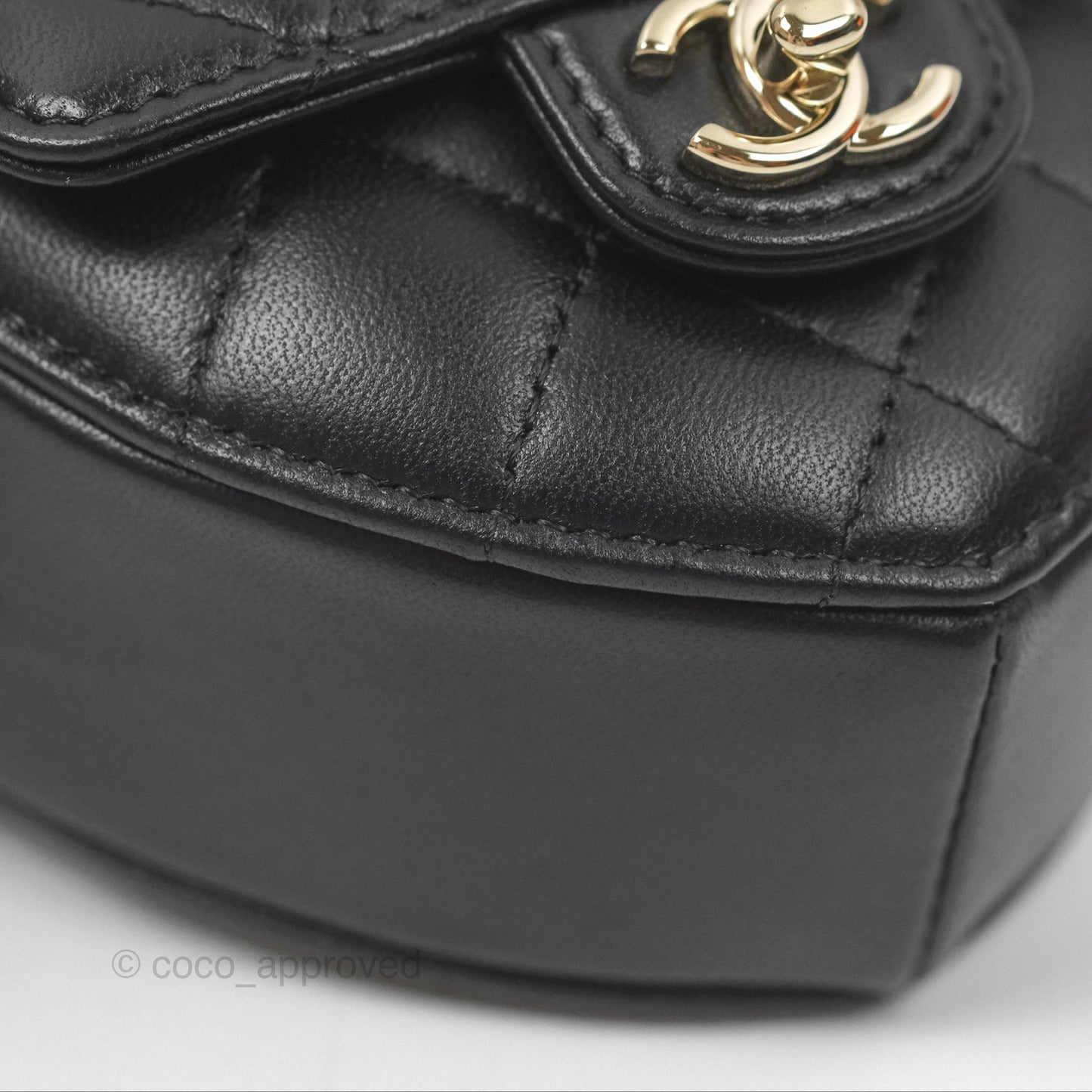 Chanel Mini Heart Belt Bag Black Lambskin Gold Hardware 22S