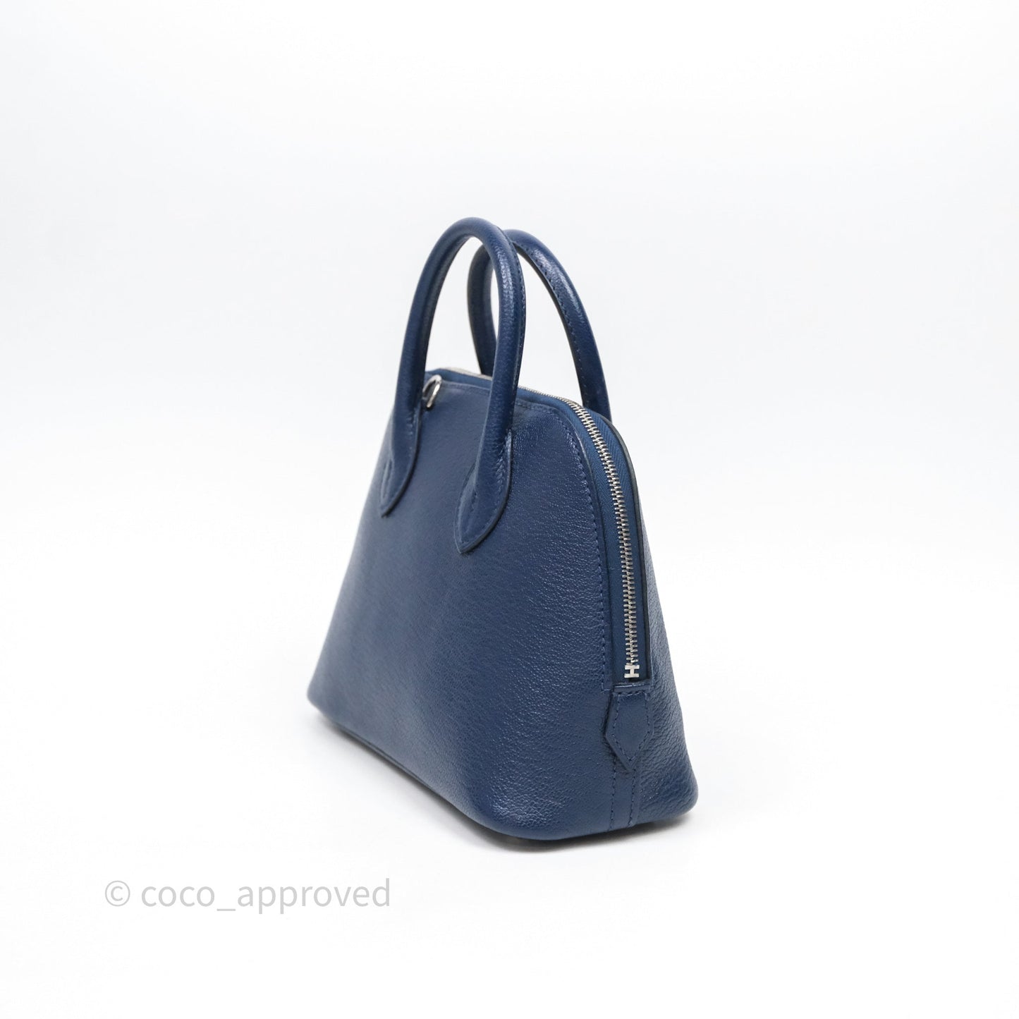 Hermès Bolide Mini 1923 Bleu Chèvre Mysore Palladium Hardware