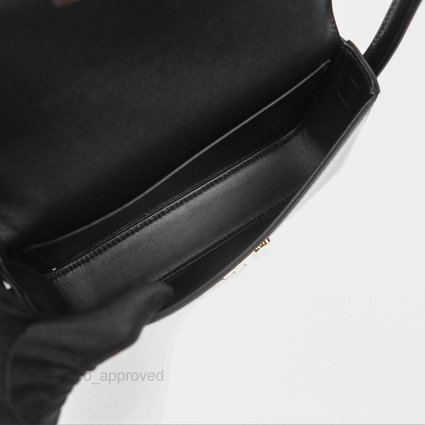 Celine Triomphe Shoulder Bag Black Calfskin
