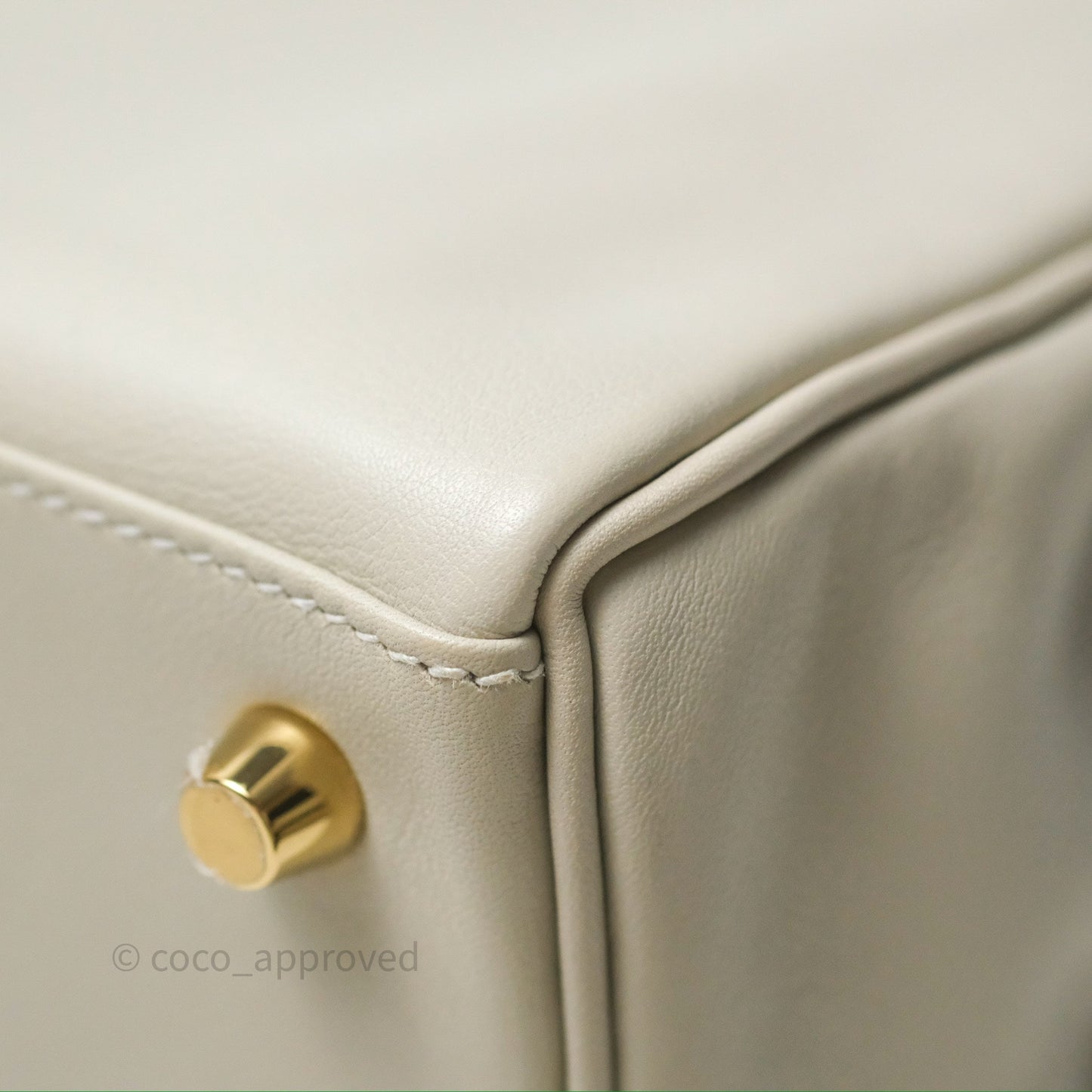 Hermès Retourne Swift Kelly 25 Gris Perle 80 Gold Hardware