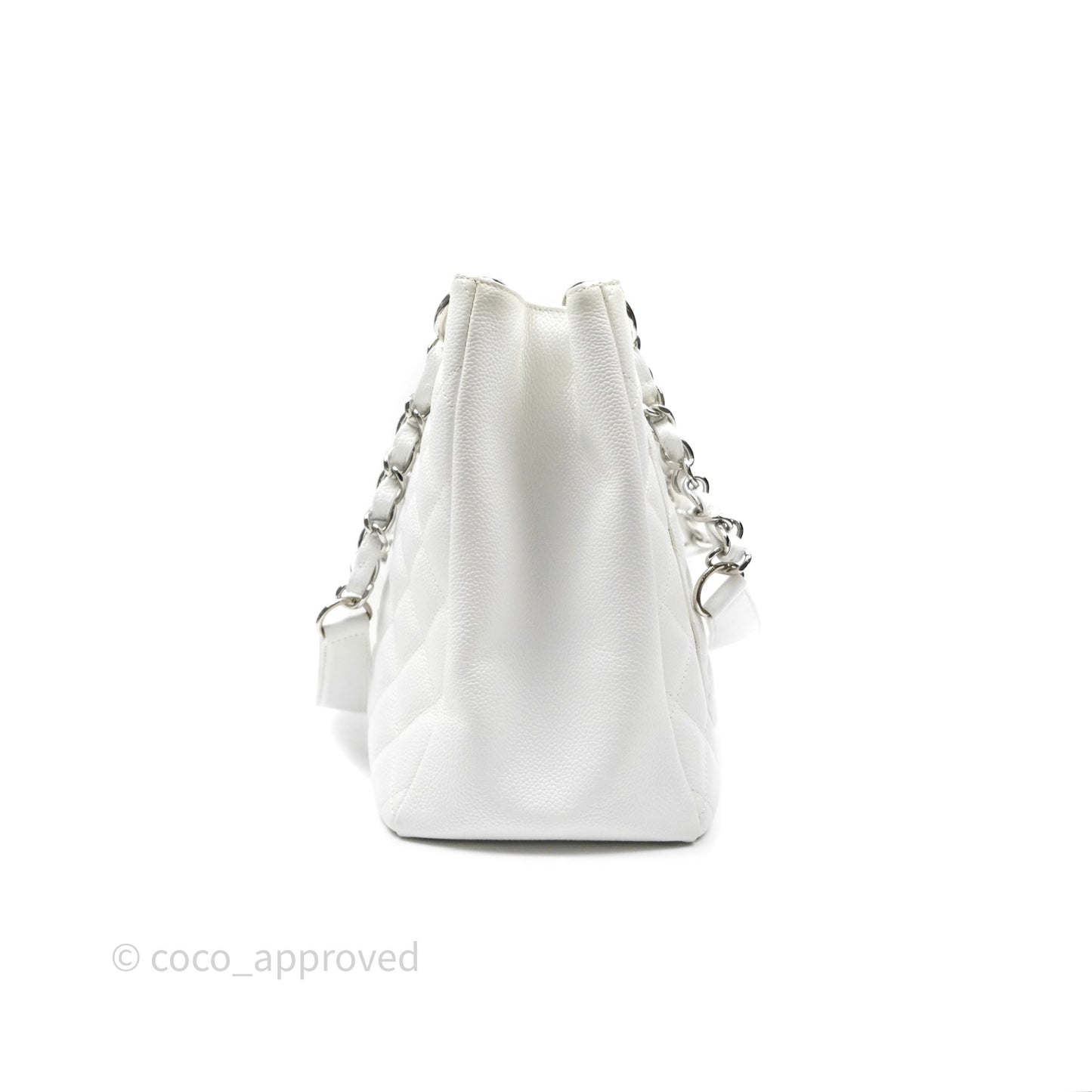 Chanel GST White Caviar Silver Hardware