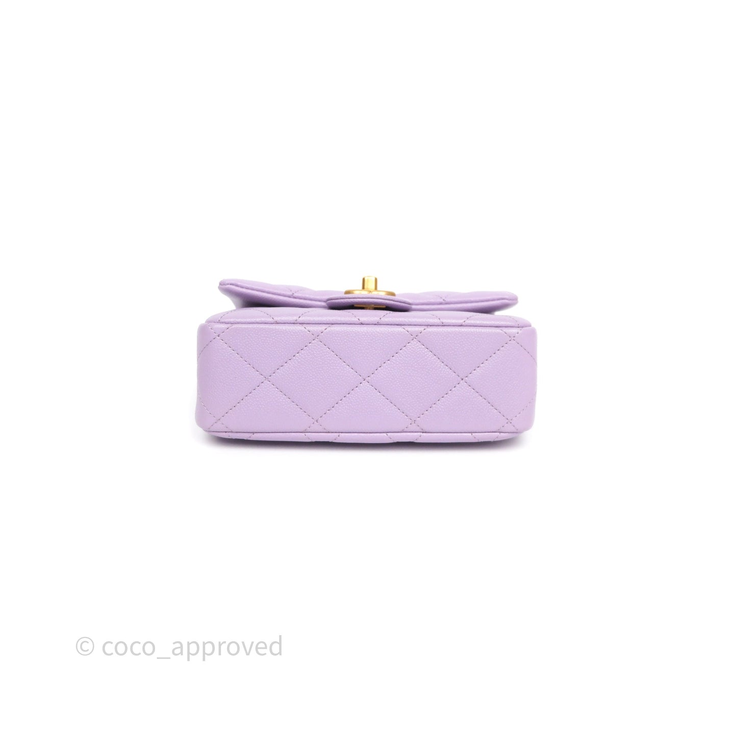 Chanel Heart Crush Mini Flap Bag Lilac Purple Caviar Aged Gold Hardware