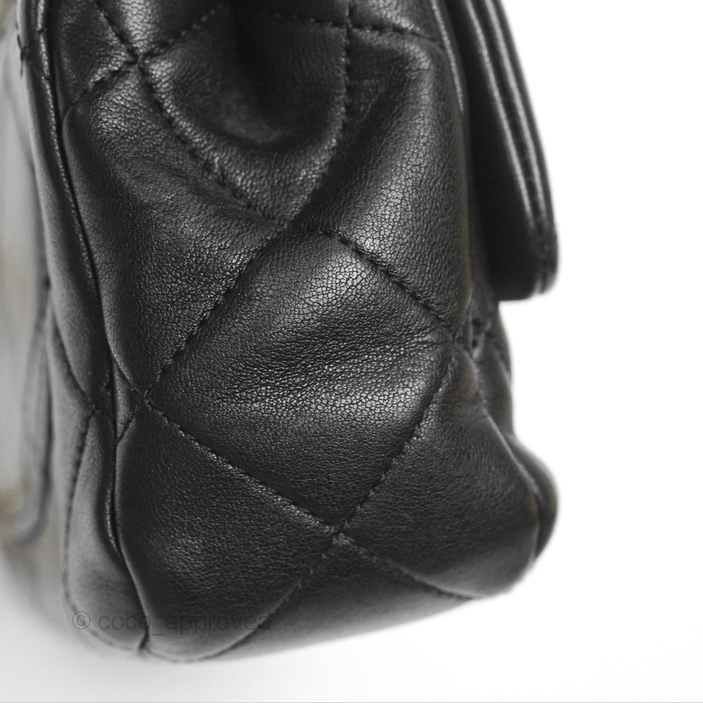 Chanel Mini Top Handle Flap Black Lambskin Aged Gold Hardware