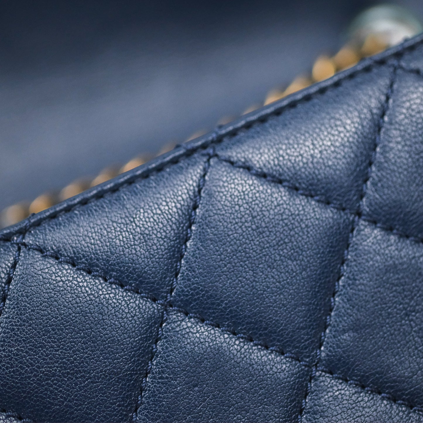 Chanel Beauty Lock Flap Bag Navy Sheepskin Aged Gold Hardware