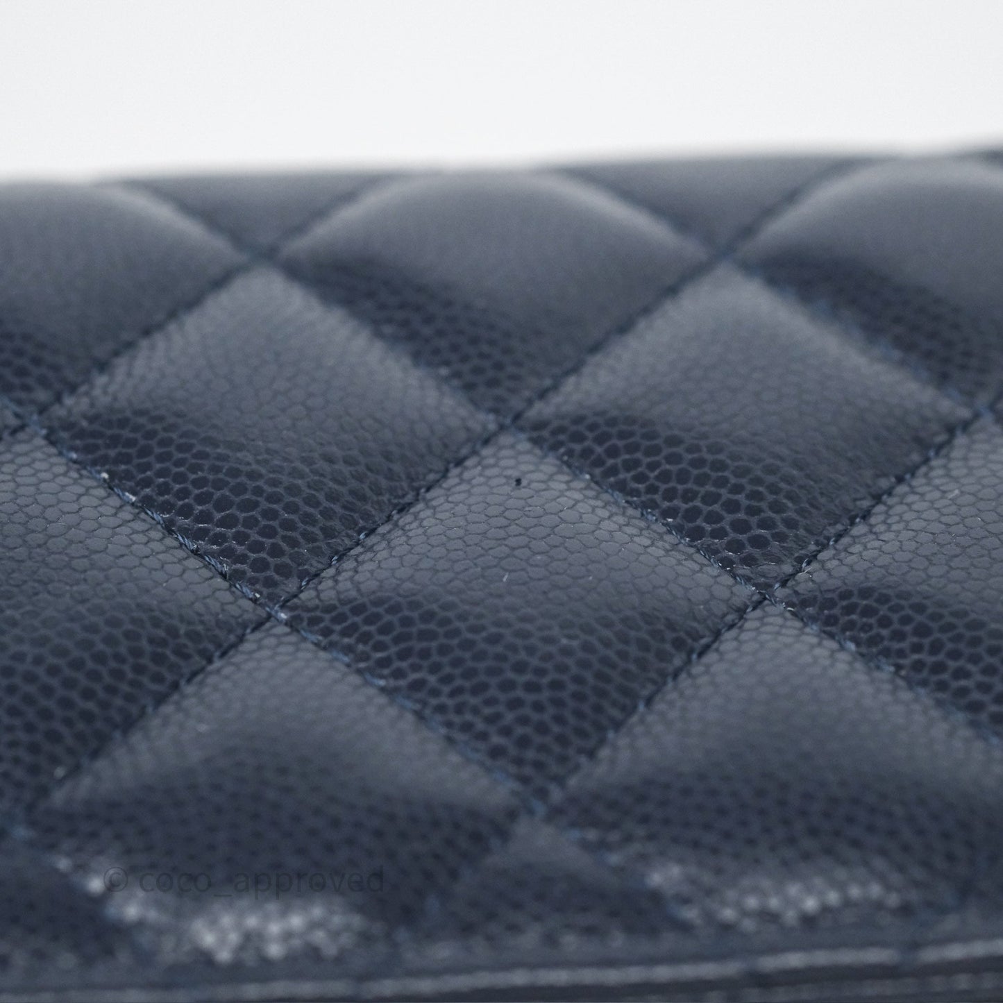 Chanel Twist Your Button Coin Purse With Chain Navy Shiny Caviar