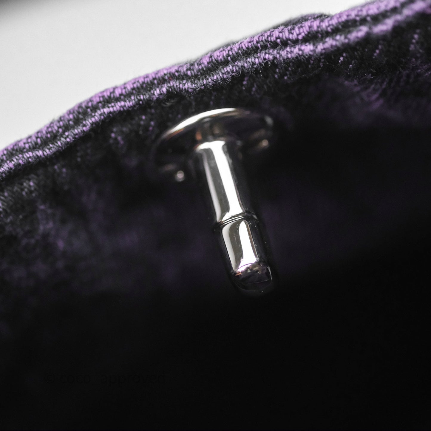 Chanel 31 Large Shopping Bag Quilted Denimpression Purple Black Silver Hardware