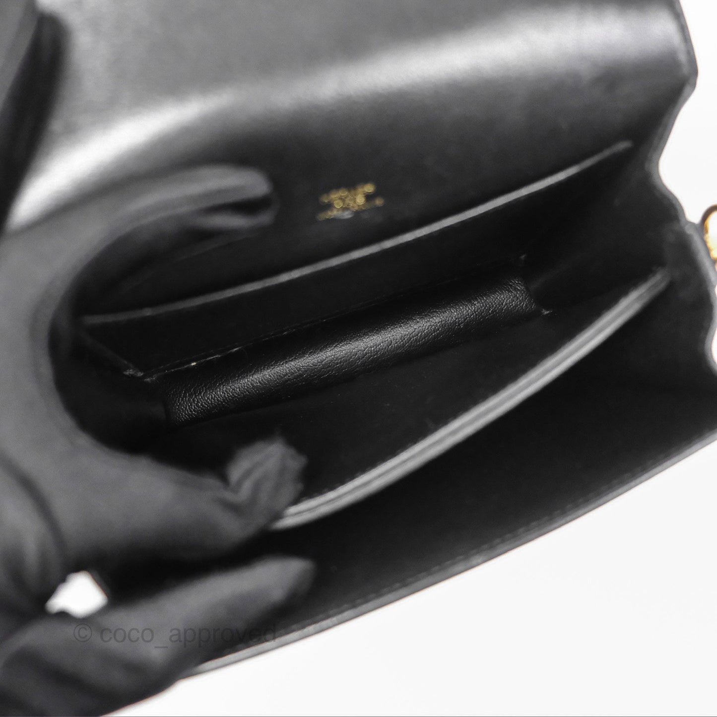 Hermès Roulis Mini 18 Noir 89 Veau Evergrain Gold Hardware
