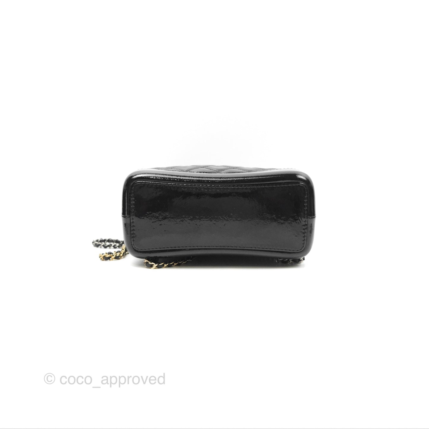 Chanel Small Gabrielle Backpack Black Patent Goatskin