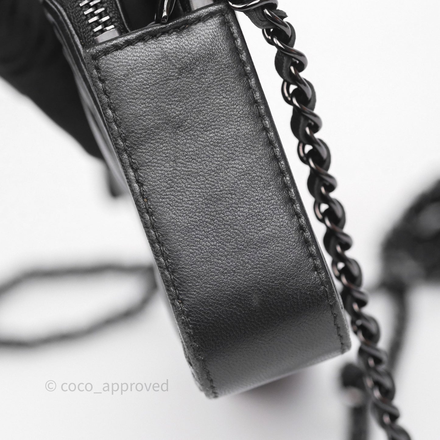 Chanel Boy Double Zip Clutch On Chain So Black Lambskin