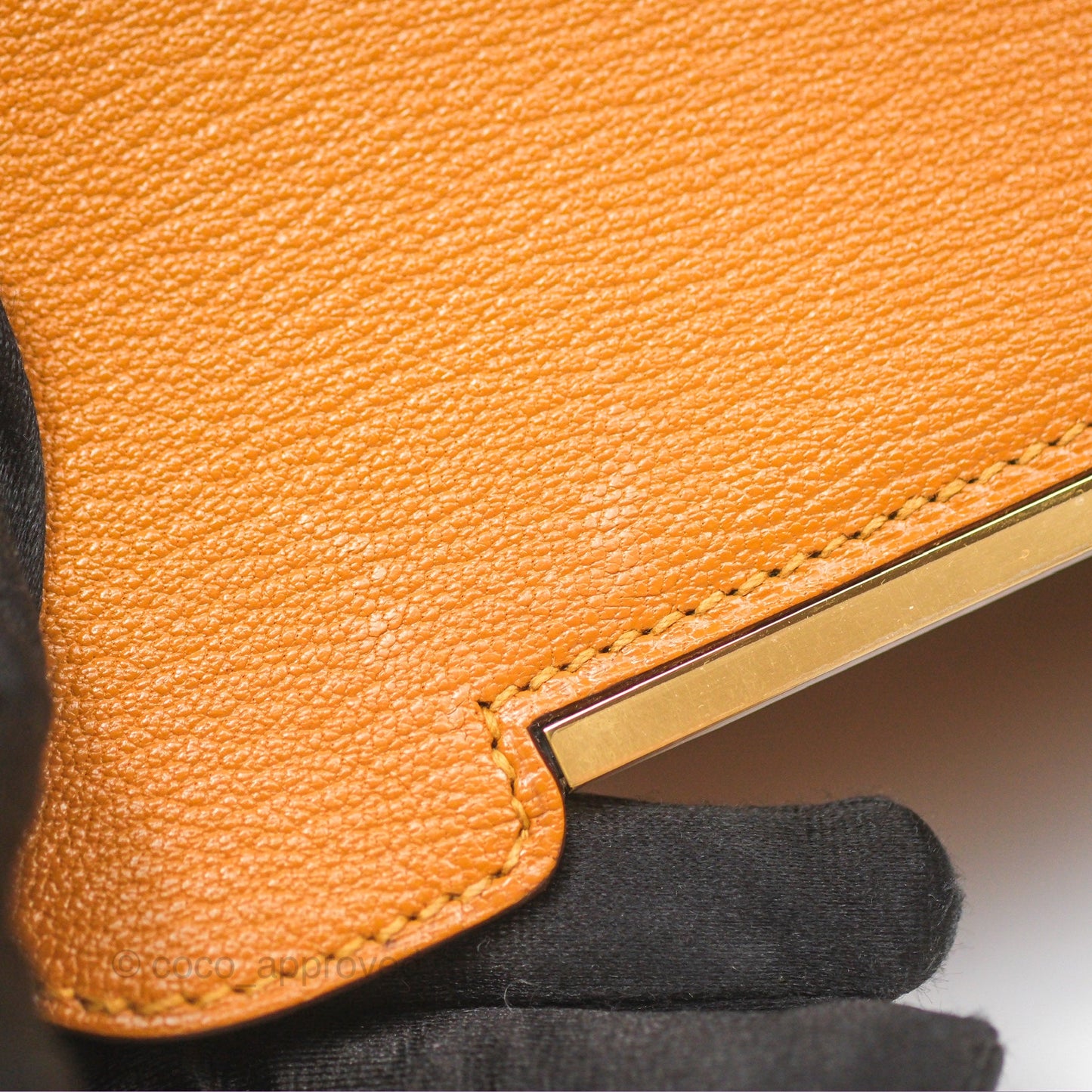 Hermès Geta Bag Caramel Chevre Mysore Gold Hardware
