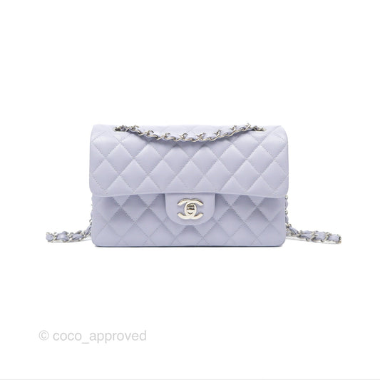 Chanel Small Classic Quilted Flap Lilac Caviar Silver Hardware 21K