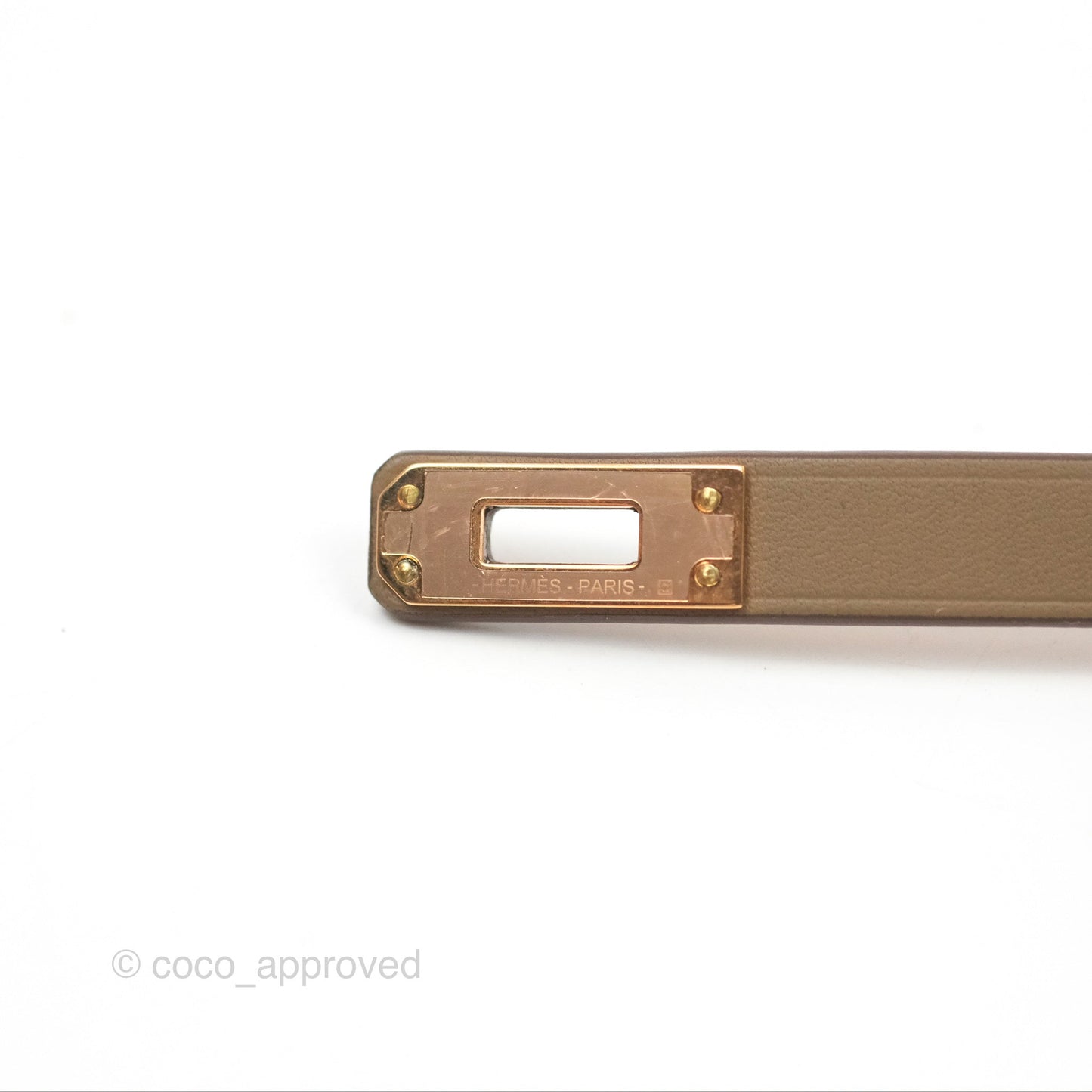 Hermès Mini Kelly Double Tour Bracelet Etoupe Swift Rose Gold Hardware