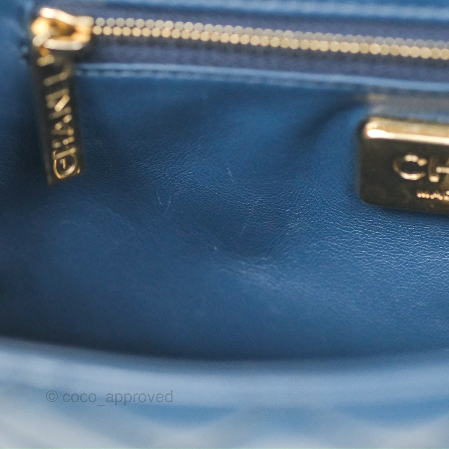 Chanel Top Handle Bag Green Blue Orylag Fur 17A