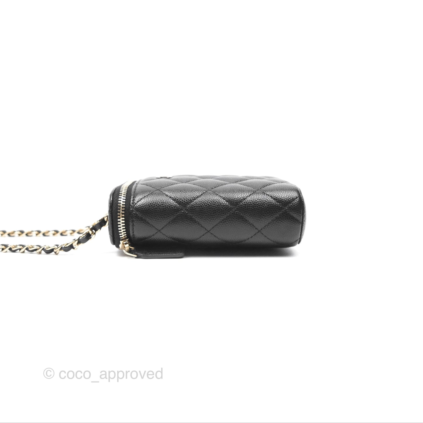 Chanel Classic Mini Vanity With Chain Black Caviar Gold Hardware
