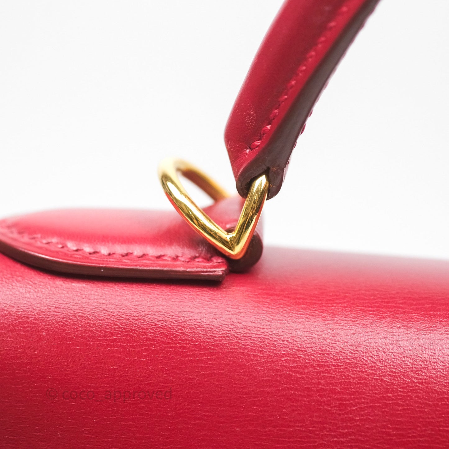 Hermès Vintage Kelly 32 Sellier Rouge Hermes 55 Box Leather Gold Hardware