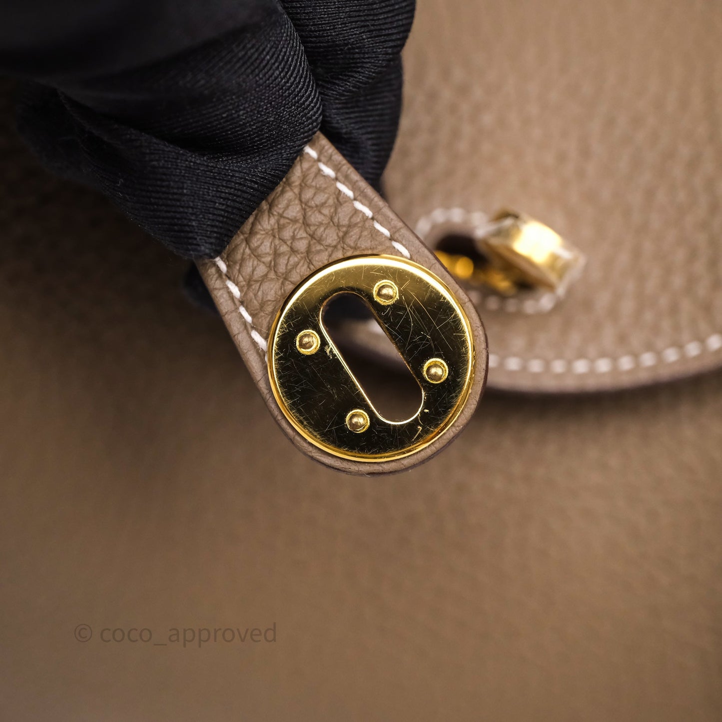 Hermès Mini Lindy 20 Etoupe 18 Clemence Gold Hardware
