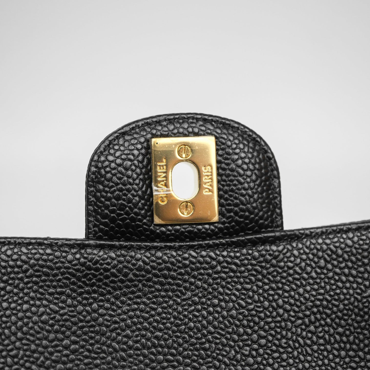Chanel Classic M/L Medium Flap Quilted Black Caviar Gold Hardware
