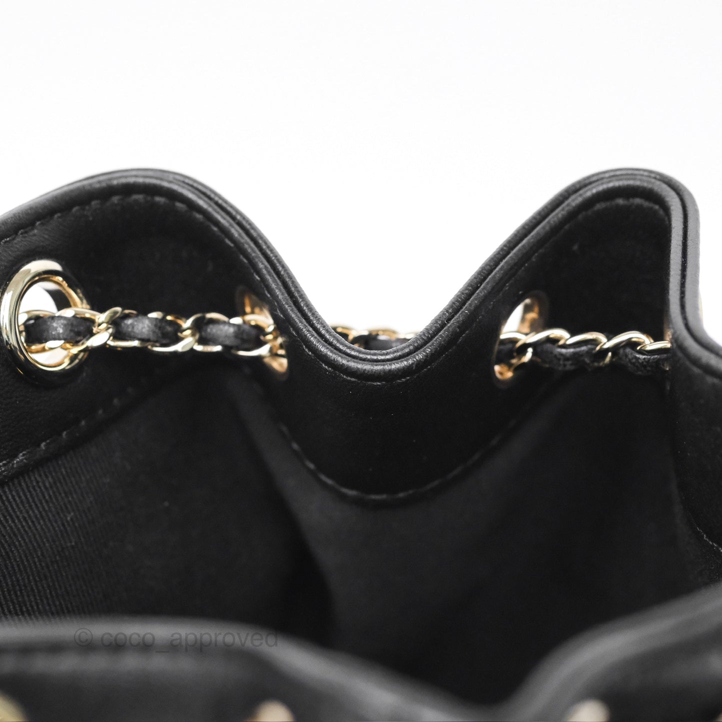 Chanel Small Duma Drawstring Backpack Black Lambskin Gold Hardware