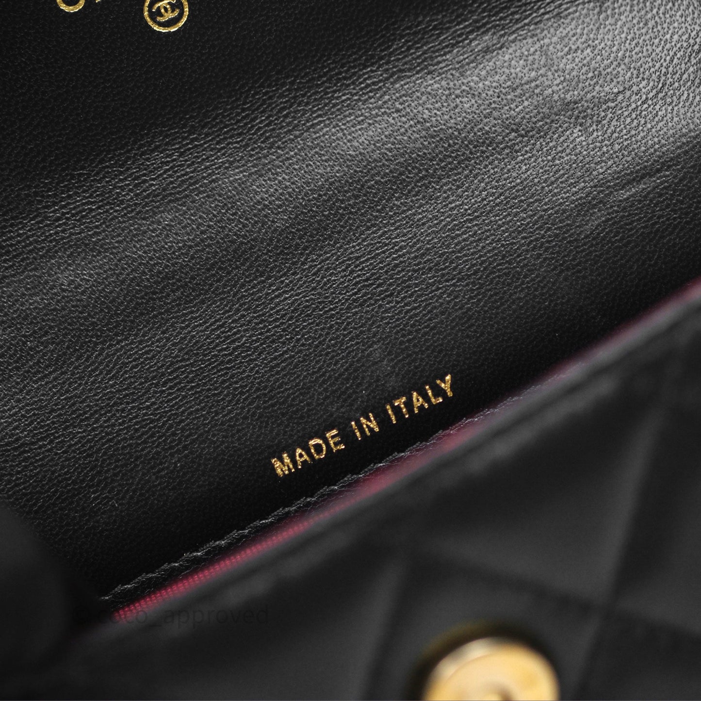 Chanel Mini Clutch With Chain Camellia Adjustable Black Lambskin Aged Gold Hardware