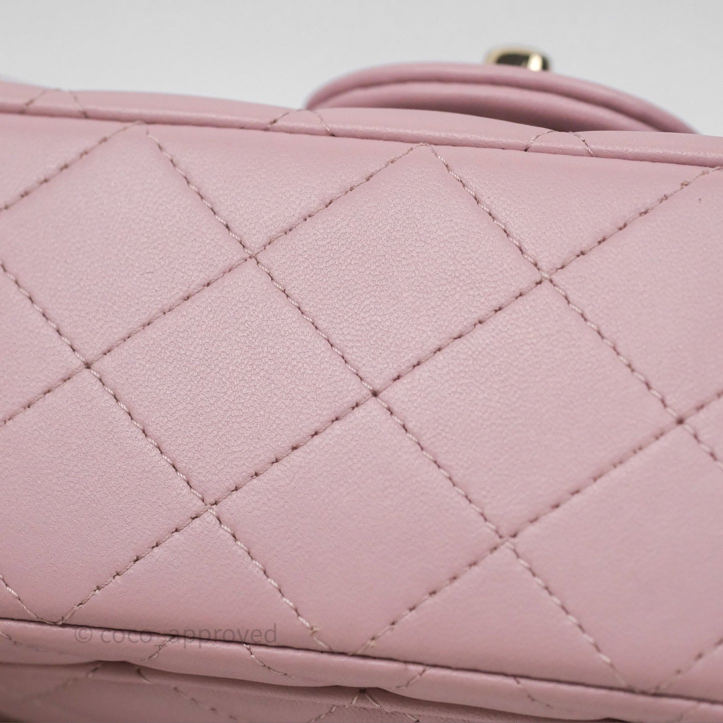 Chanel Top Handle Mini Rectangular Flap Lilac Pink Lambskin Gold Hardware