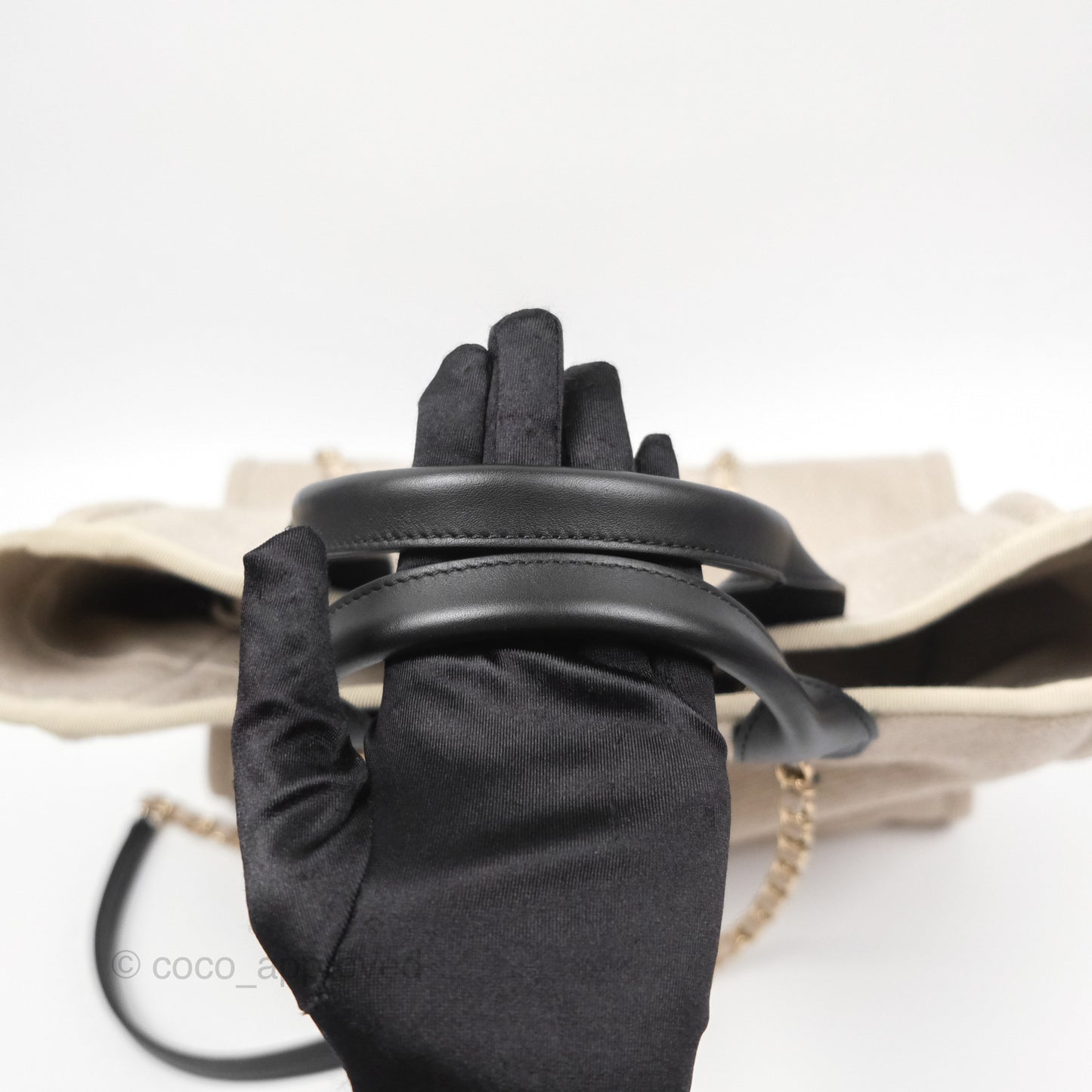 Chanel New Small Deauville Black/Taupe Canvas
