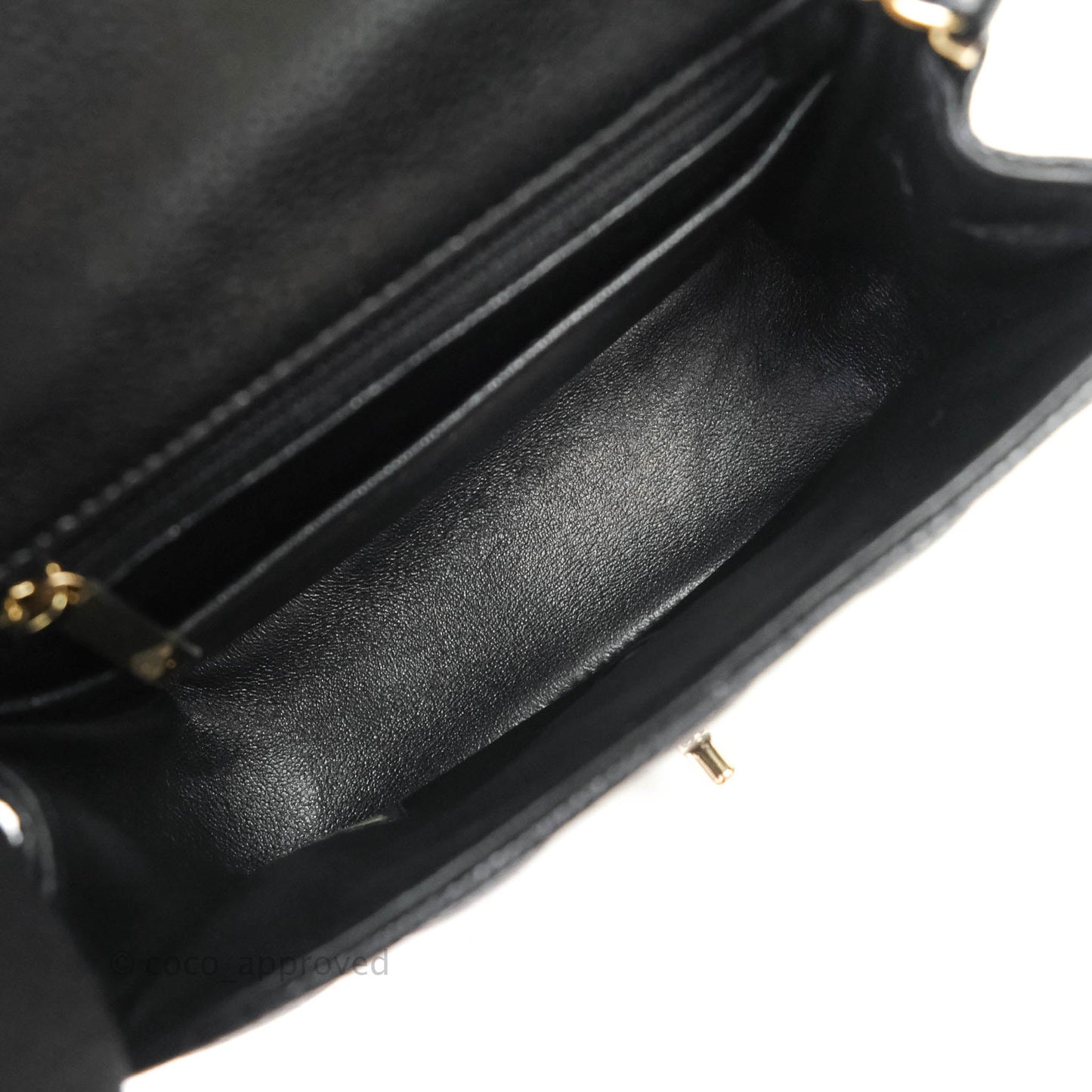 Chanel Mini Square Black Caviar Gold Hardware 18S