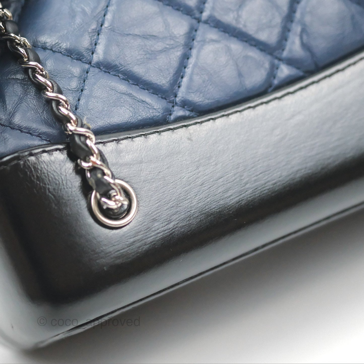 Chanel Small Gabrielle Backpack Navy Black Aged Calfskin