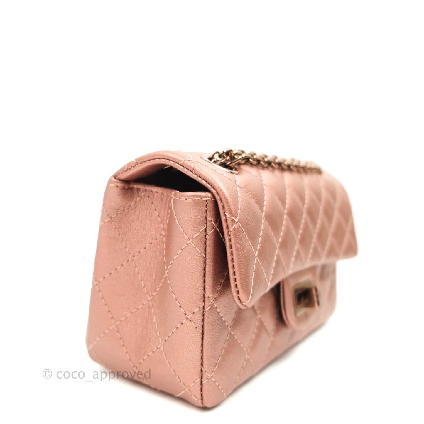 Chanel Mini Reissue 224 Metallic Calfskin Rose Gold