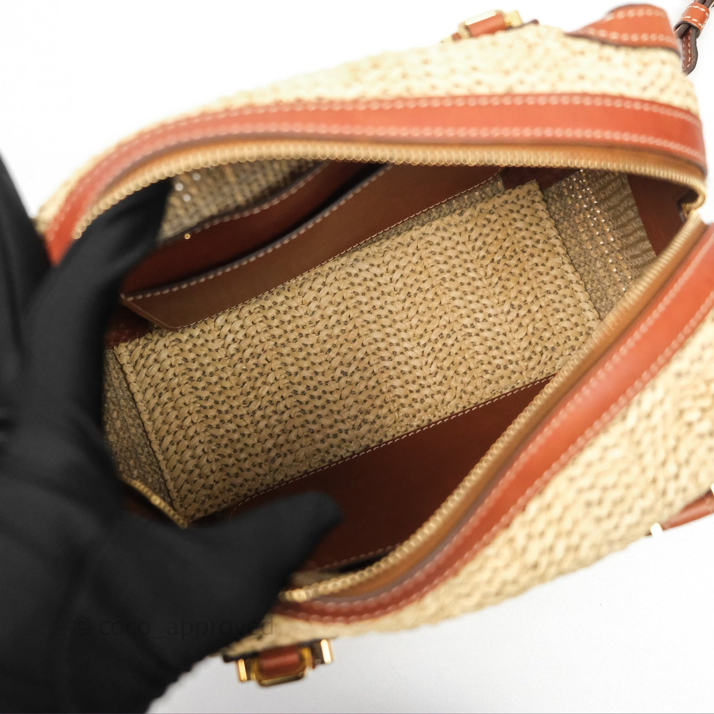Delvaux Cool Box MM Bohème Raffia Brown